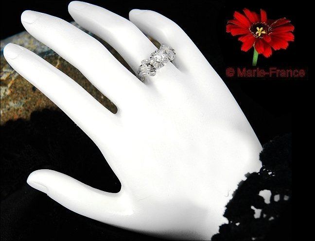 Antique 18 karat white gold diamond estate ring rings sz 6 M F  
