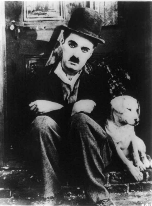 1918 Charlie Chaplin with dog Scraps in A dogs life  