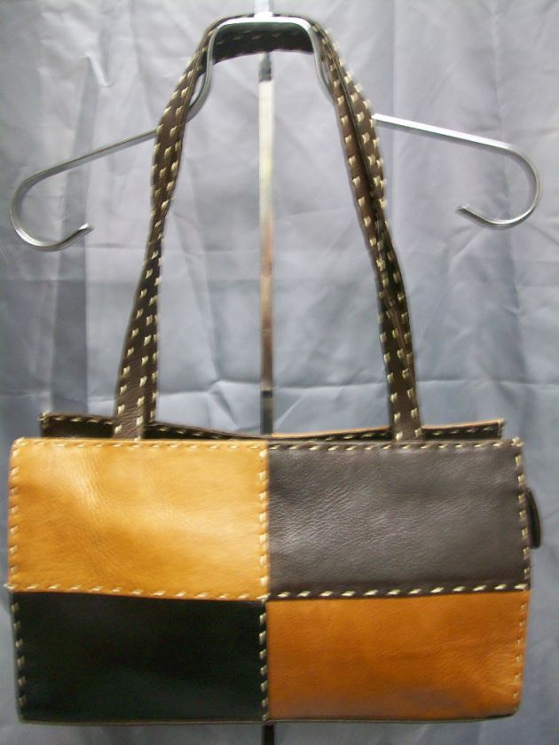 CHOICE American Angel Handbag Brown Check LEATHER purse  