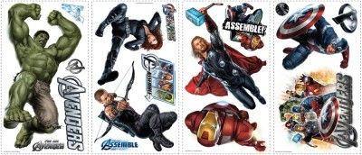   AVENGERS WALL DECALS Hulk Iron Man Thor Captain America Stickers Decor