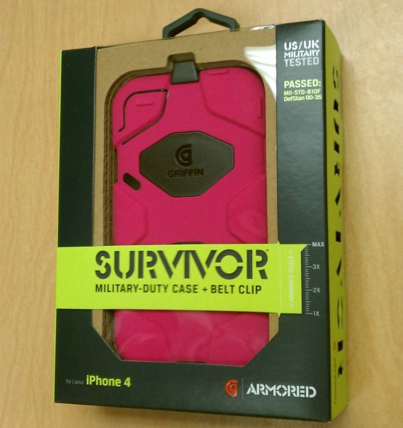 Griffin Survivor Military Duty Extreme Hard Case w Belt Clip iPhone 4S 