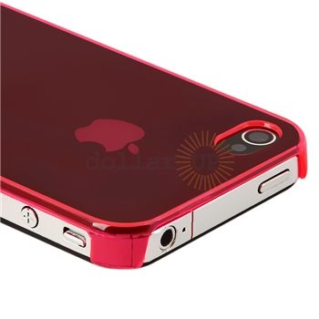 Clear Red Plastic Hard CASE+PRIVACY LCD Filter Protector for iPhone 4 