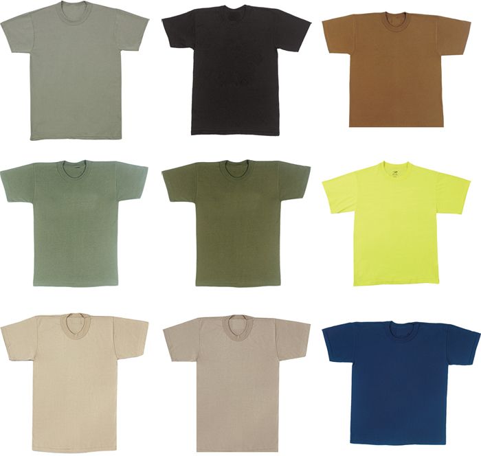 Army Military Solid Color S S T Shirt Short Sleeve Tees  