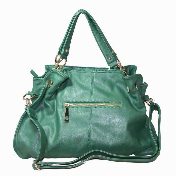 ChanceBanda Green Leather Shoulderbag with Top Handles  