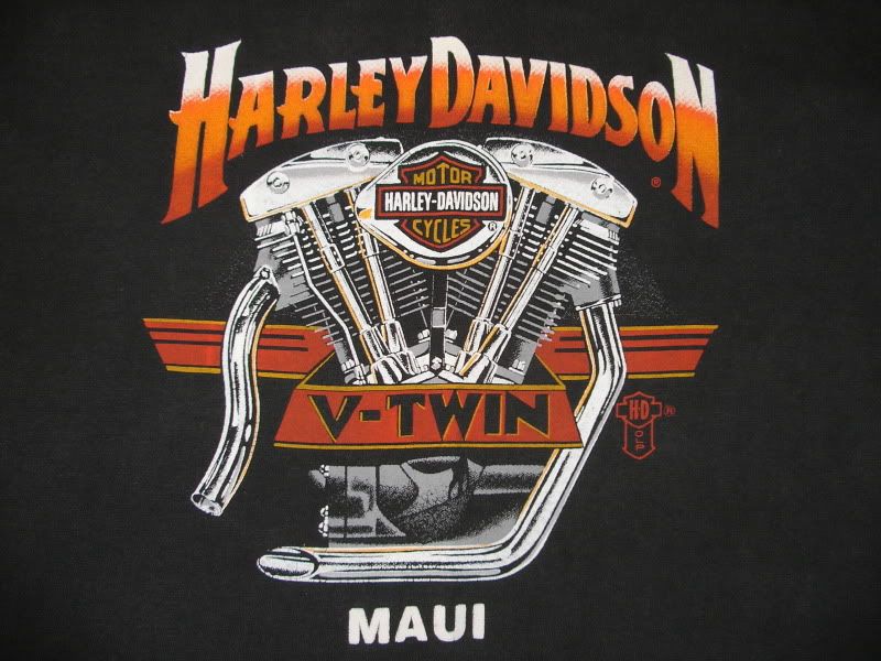 Harley Davidson T Shirt Vintage V Twin Maui Hawaii Large L  