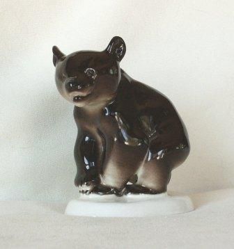 Lomonosov Porcelain Brown Bear USSR Mark  