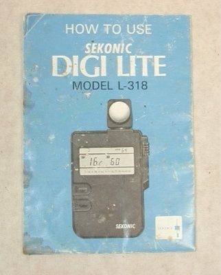 Sekonic Digi Lite Model L 318 Instruction Manual   Avg  