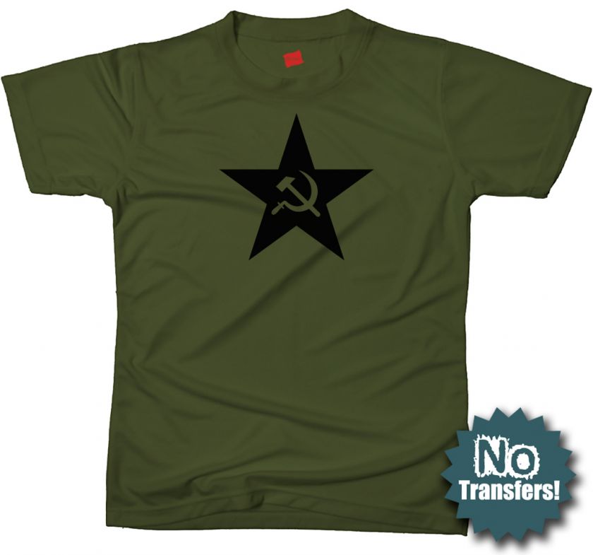 Black Russia Star CCCP USSR Russian Retro Army T shirt  