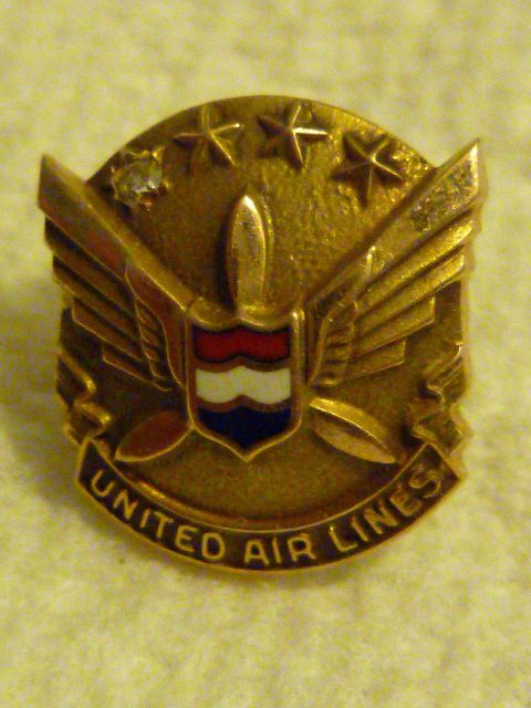 Diamonds United Airlines 10k Employee Service Pin UAL  