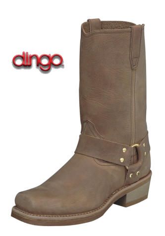 Dingo Mens DI19058 11” Distressed Tan Harness Motorcycle Boots 7D 