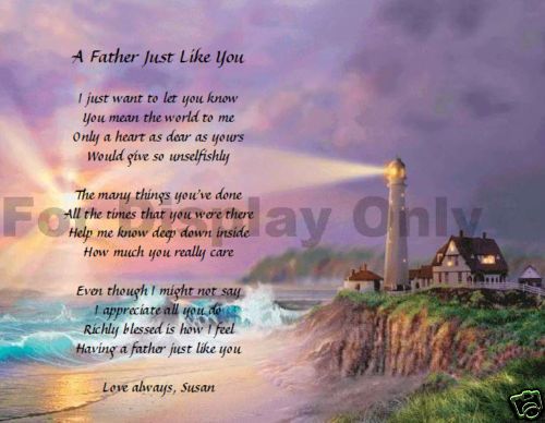 Personalized Dad Poem Father Gift Lighthouse Print  