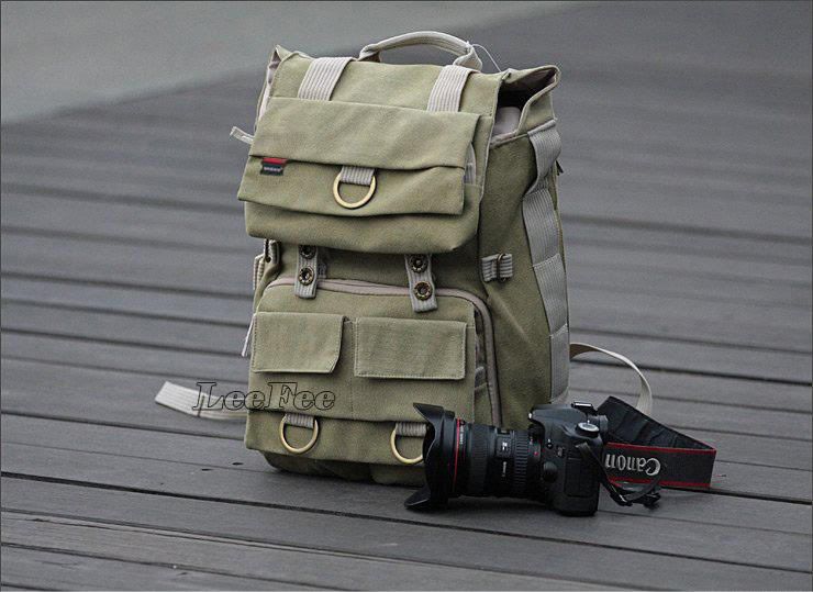 Canvas Camera Laptop Backpack DSLR SLR Canon Nikon Sony  
