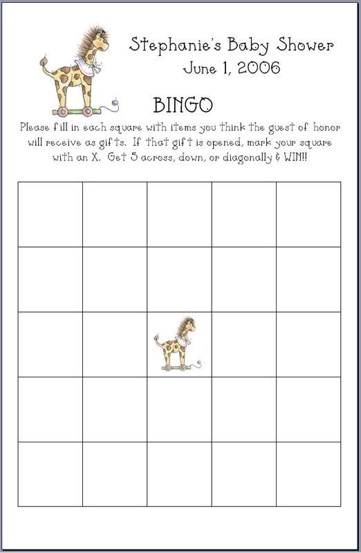 Baby Shower Bingo Game Party Favors Personalized  
