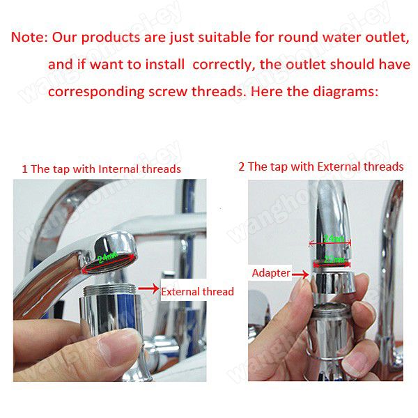 Water Glow Shower LED Faucet Light Temperature Sensor RGB 3 colors 